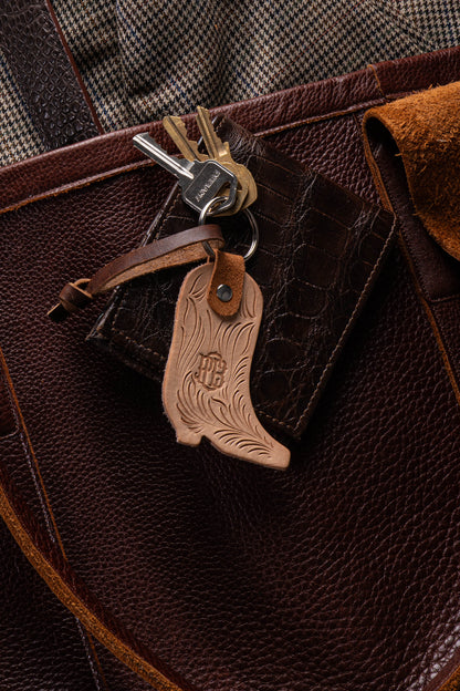 Hand Tooled Leather Keychain