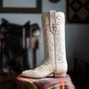 Photo of hand made and decorated boot in white